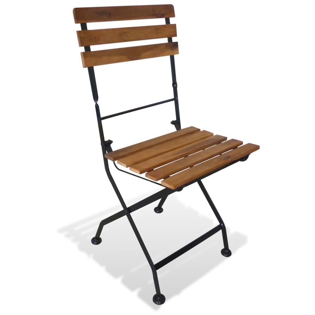 3 Piece Folding Bistro Set Solid Acacia Wood